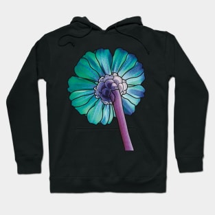 Pretty Blue Raspberries Flower Petals , Digitally Manipulated Blue and Purple Floral Photograph Hoodie